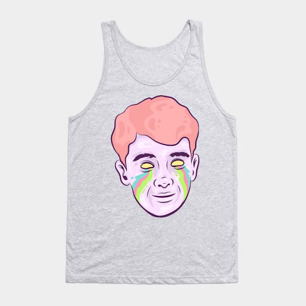 Sad Boy Crying Rainbow Tank Top by haloakuadit